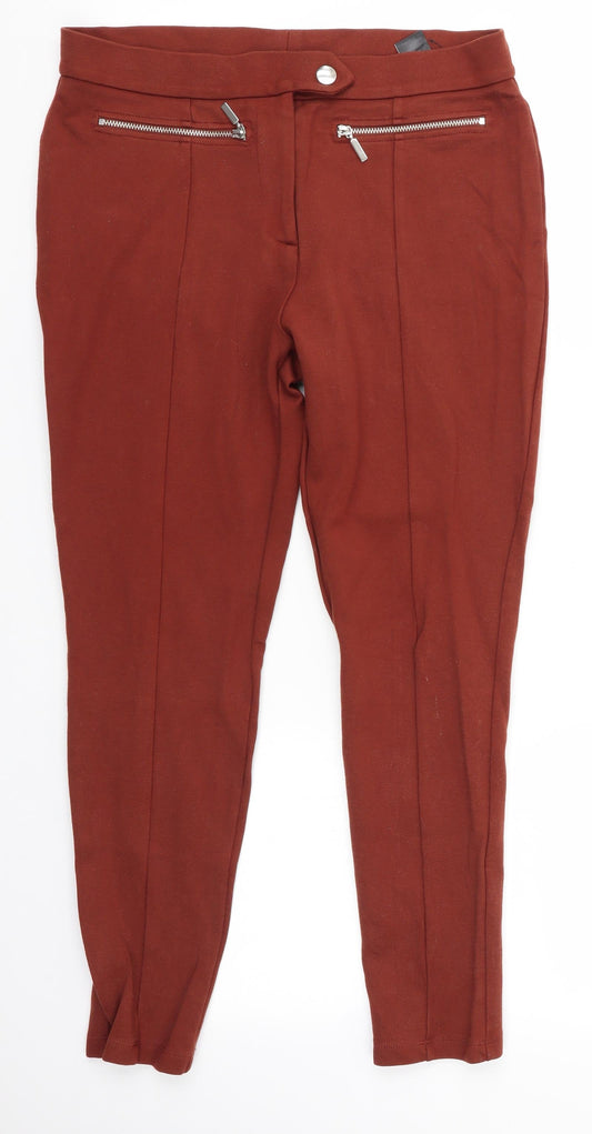 M&S Womens Brown   Dress Pants Trousers Size 12 L25 in