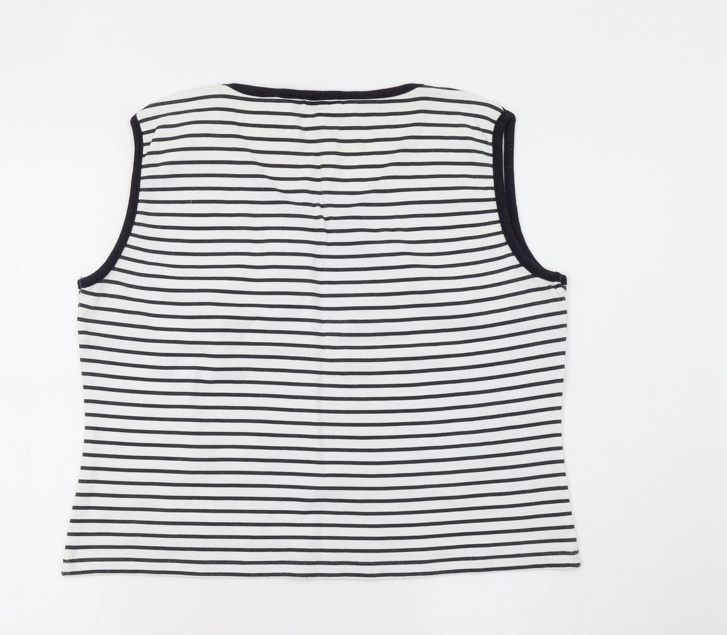 Club St Honore Womens White Striped  Basic Tank Size L