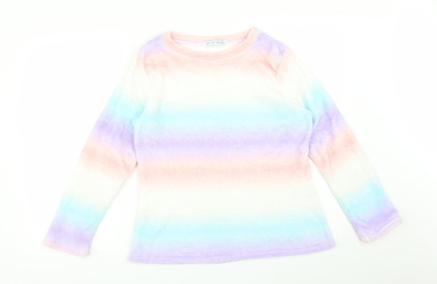 JUST LIKE YOU Womens Multicoloured Striped  Pullover Sweatshirt Size M