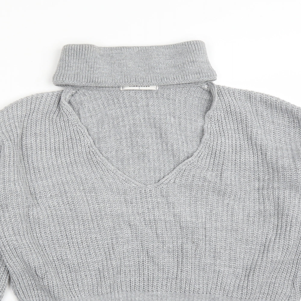 GLAMOUROUS Womens Grey   Pullover Sweatshirt Size S