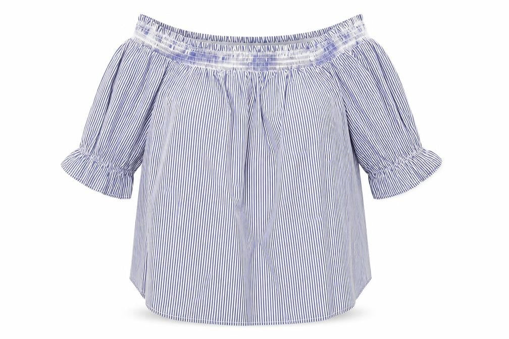 New Look Womens Blue Striped  Basic Blouse Size 14