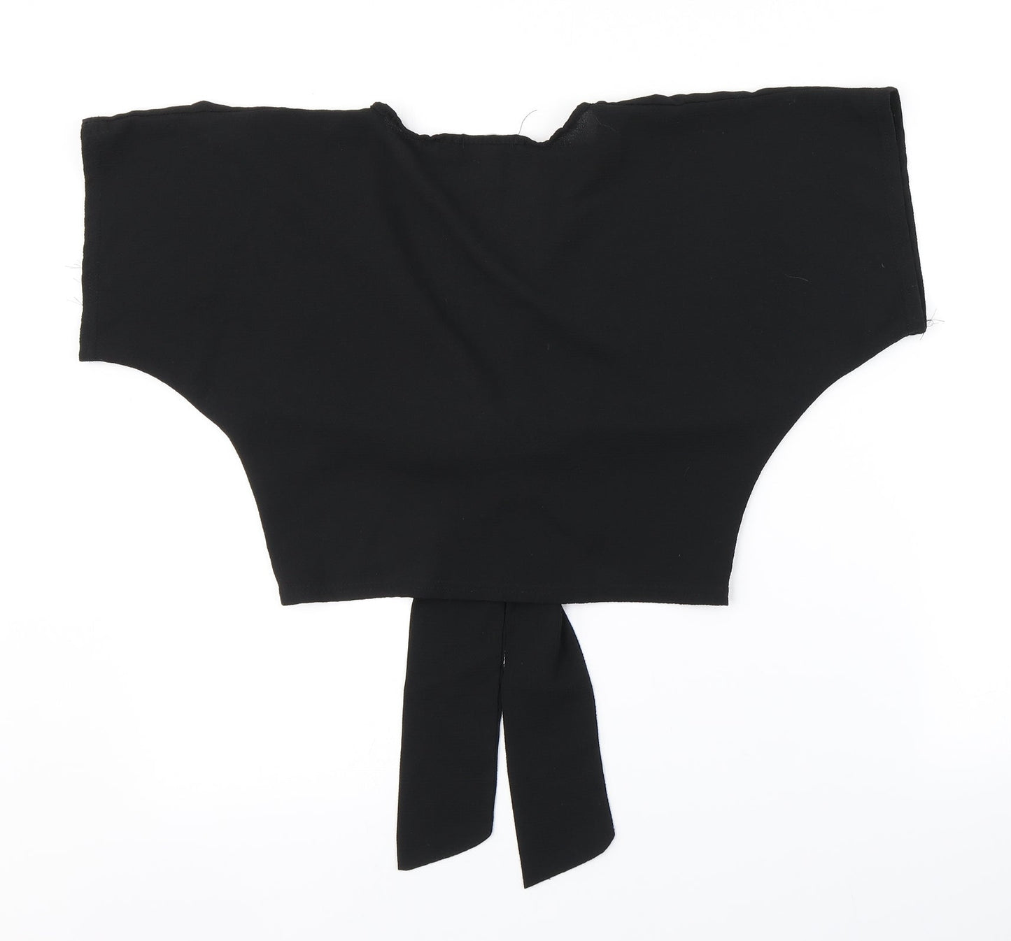 PRETTYLITTLETHING Womens Black   Cropped Blouse Size 6