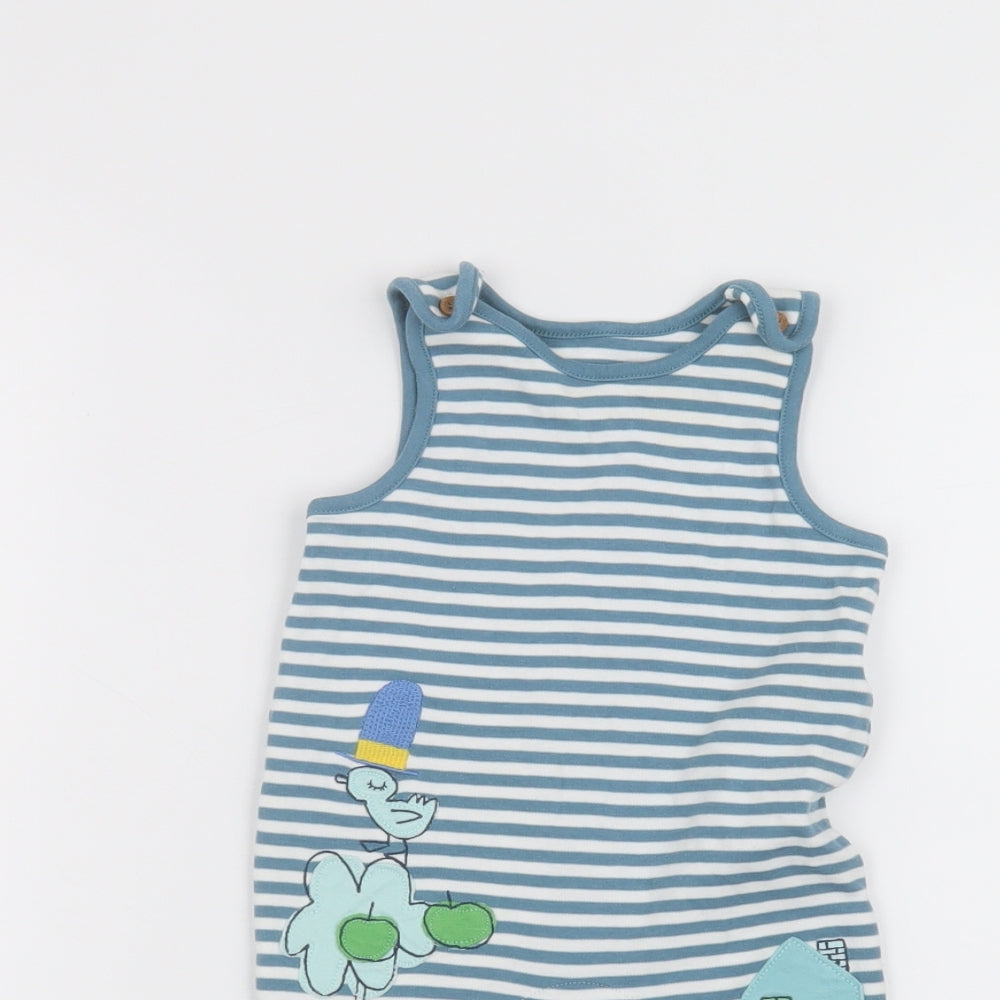 Marks and Spencer Baby White Striped  Coverall One-Piece Size 6-9 Months