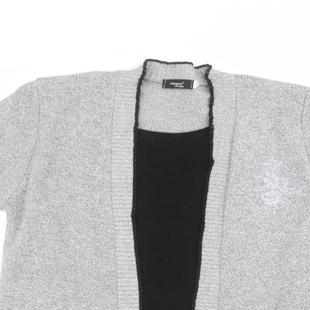 glimpse design Womens Grey   Cardigan Jumper Size L