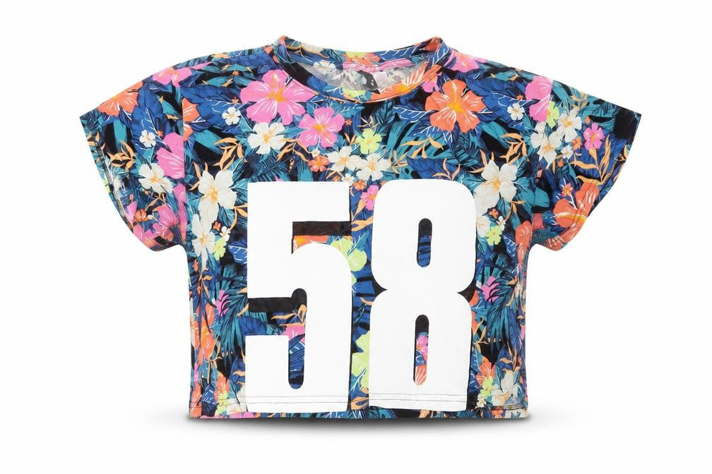 H&M Womens Multicoloured Floral  Cropped T-Shirt Size S