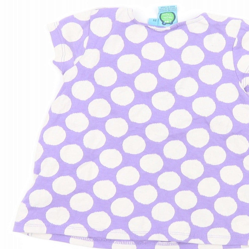 Gagou Tagou Baby Purple Polka Dot  Basic T-Shirt Size 24 Months
