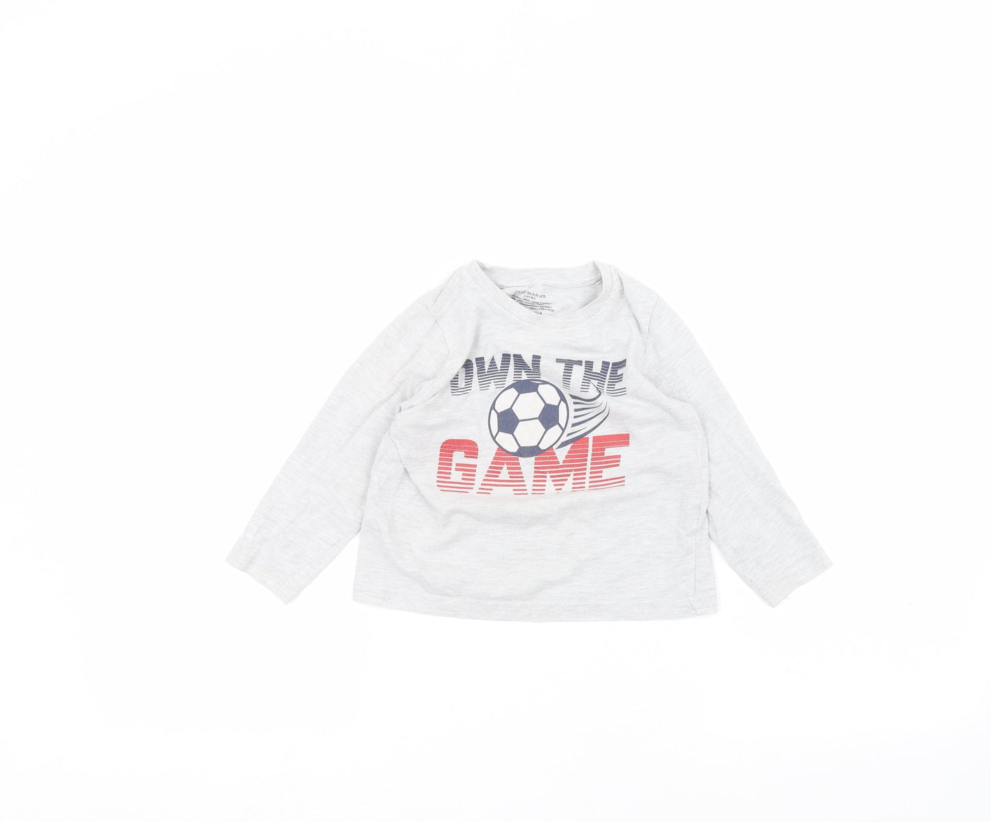 Primark Boys Grey   Basic T-Shirt Size 2-3 Years