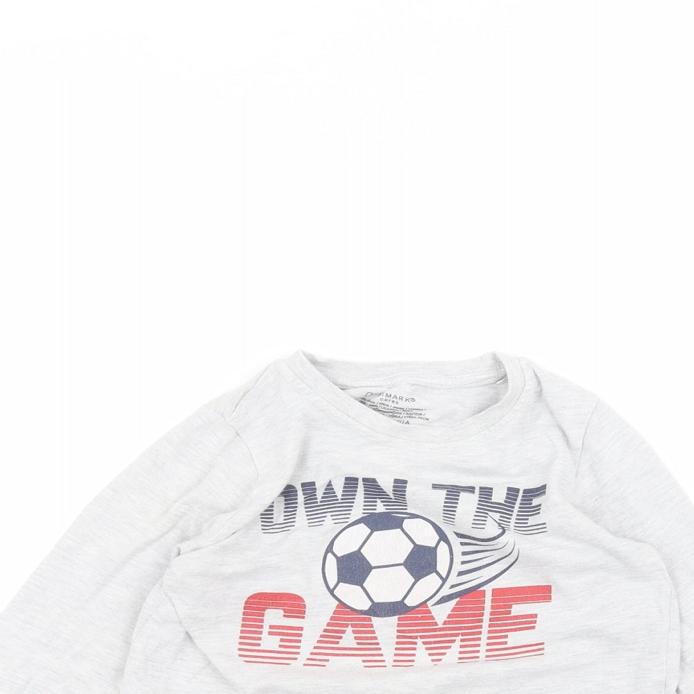 Primark Boys Grey   Basic T-Shirt Size 2-3 Years