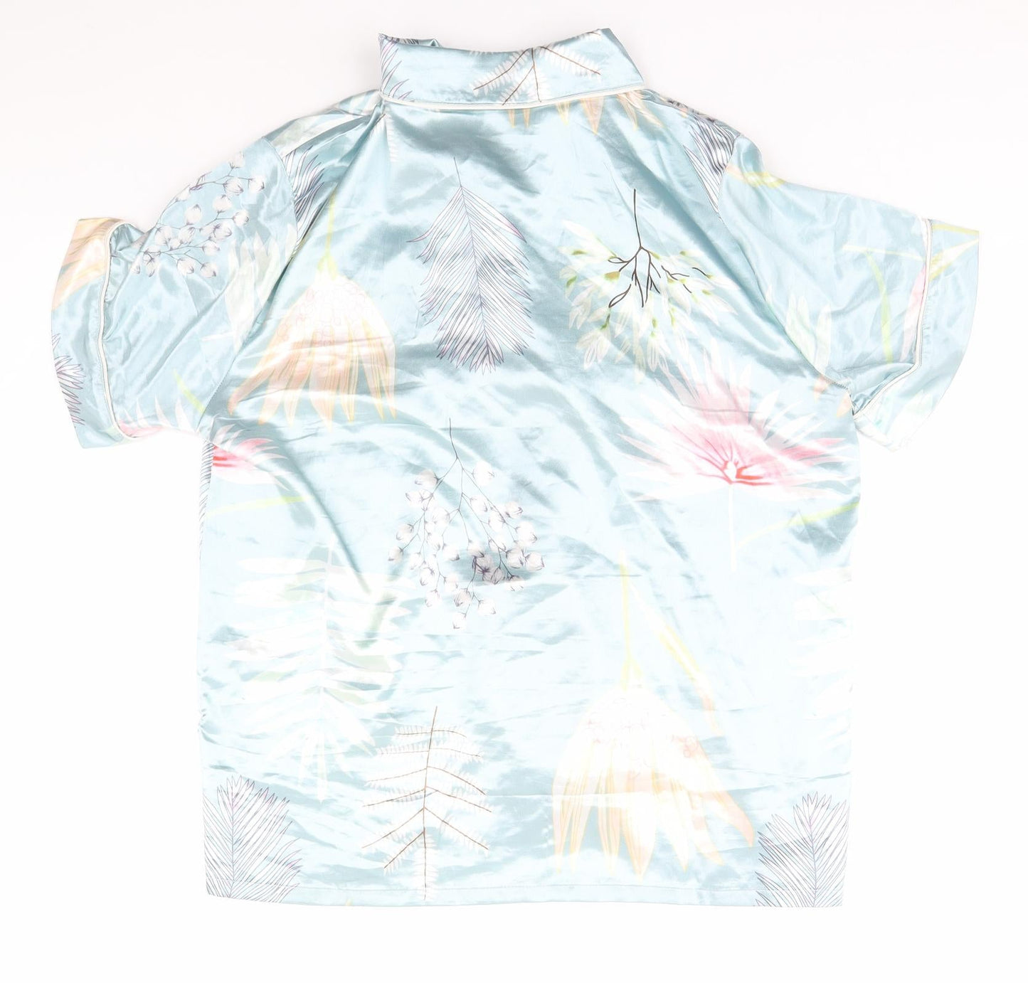Preworn Womens Silver Floral   Button-Up Size L