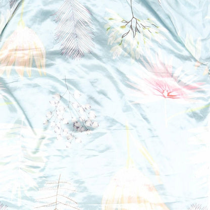 Preworn Womens Silver Floral   Button-Up Size L