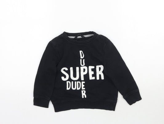 George Boys Black   Pullover Sweatshirt Size 2-3 Years  - Super duper dude