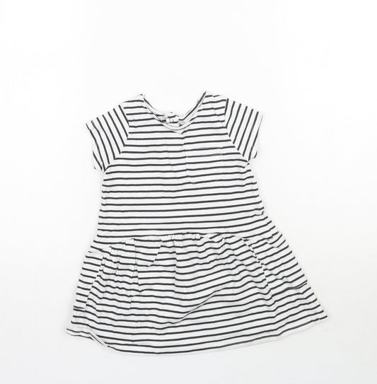NEXT Girls White Striped  A-Line  Size 6-9 Months