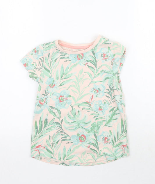 Nutmeg Girls Pink Floral  Basic T-Shirt Size 7-8 Years