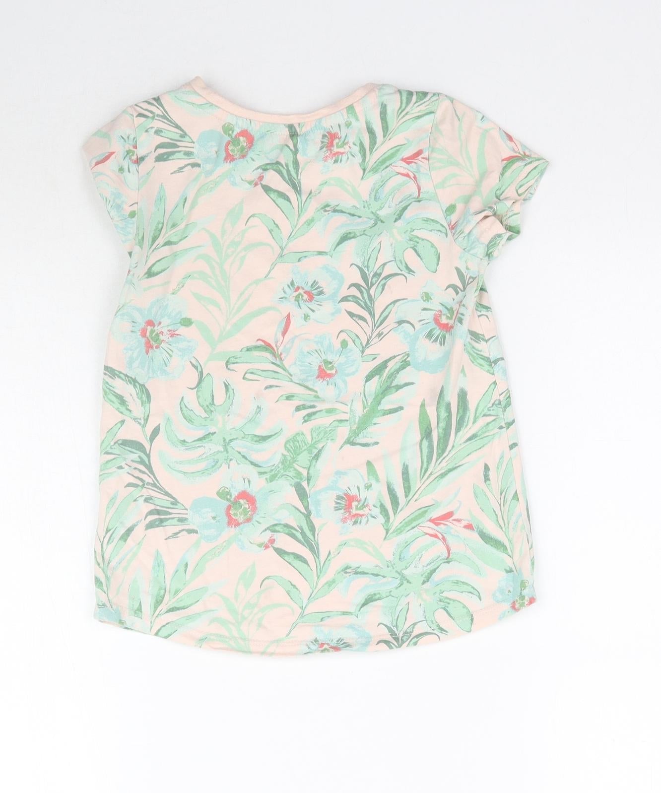 Nutmeg Girls Pink Floral  Basic T-Shirt Size 7-8 Years
