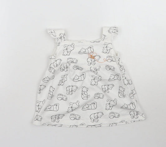 TU Girls White   A-Line  Size 6-9 Months  - Winnie the Pooh
