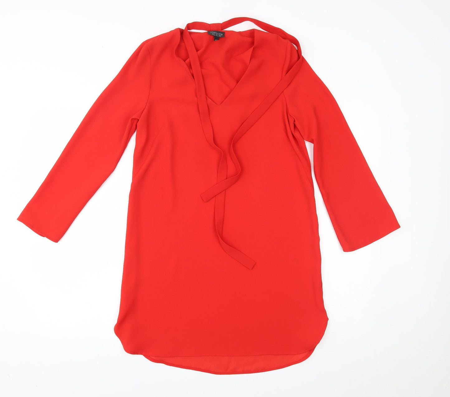 Topshop Womens Red   A-Line  Size 8  - ties on neck