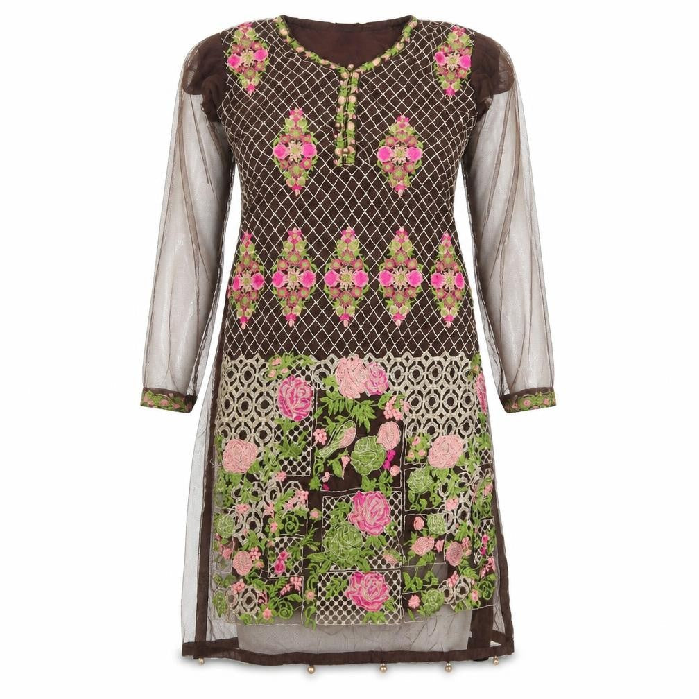 suli rang Womens Brown Floral  A-Line  Size 8