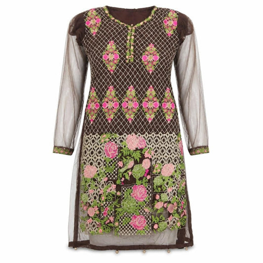 suli rang Womens Brown Floral  A-Line  Size 8