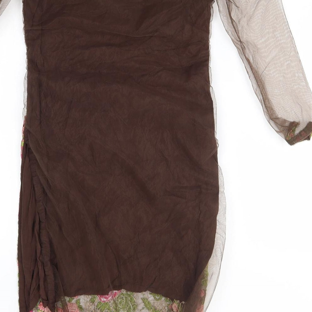 suli rang Womens Brown Floral  A-Line  Size 8