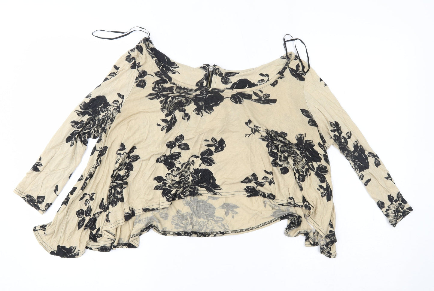 New Look Womens Beige Floral  Basic Blouse Size 10