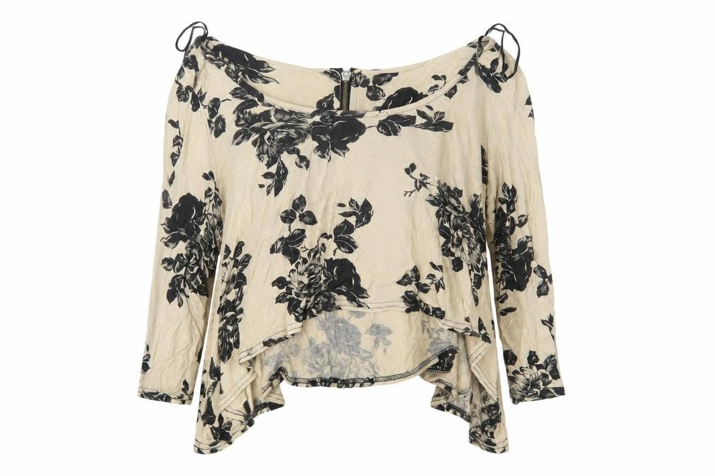 New Look Womens Beige Floral  Basic Blouse Size 10