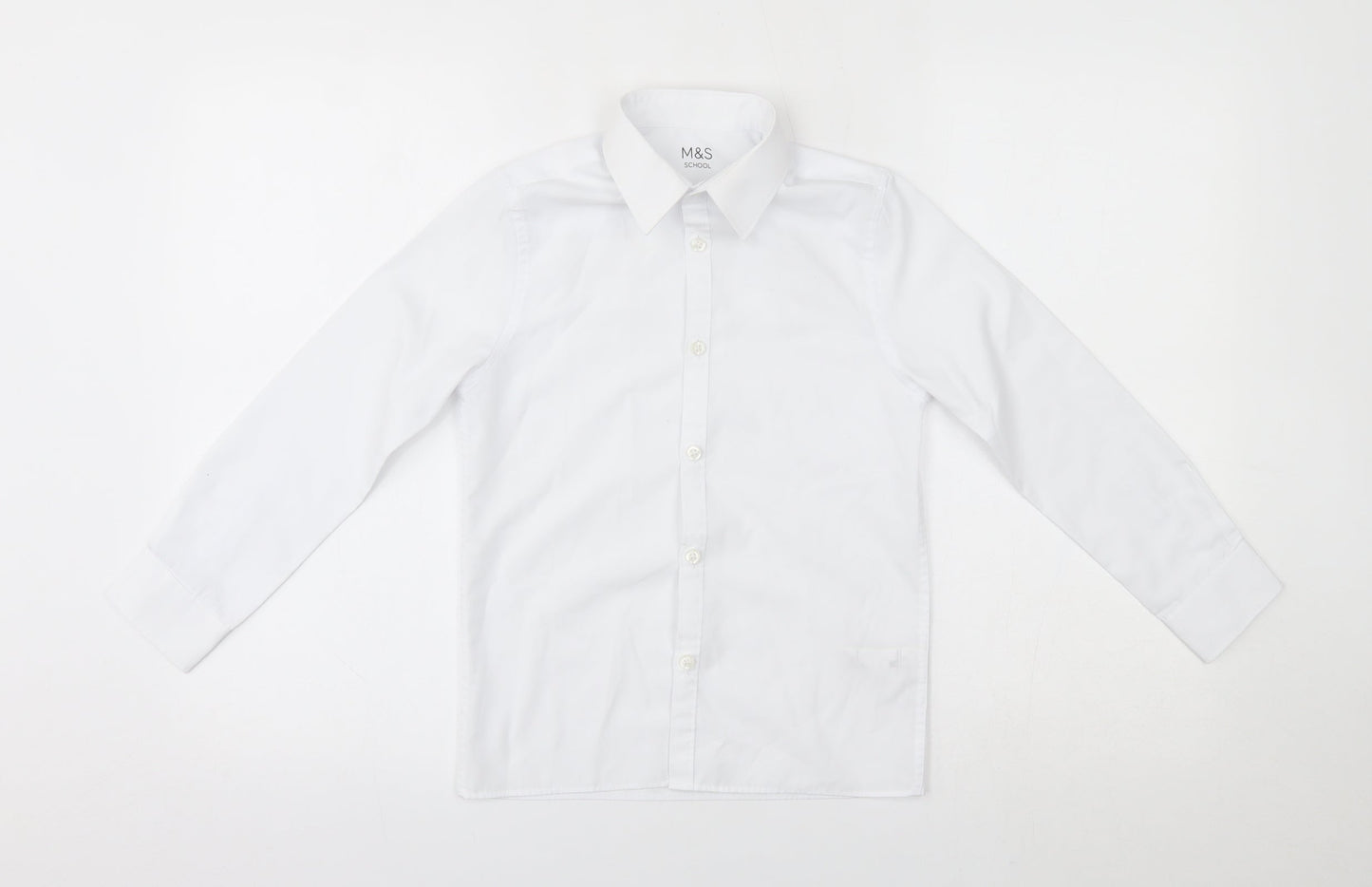 M&S Boys White   Basic Button-Up Size 8-9 Years