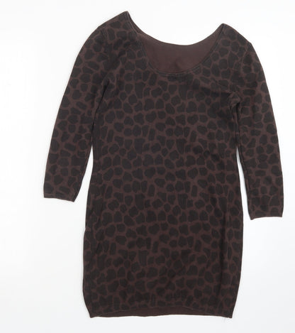 Preloved Red Herring Womens Brown Animal Print  Pullover Jumper Size 10 - Back
