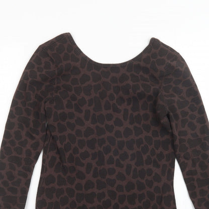 Preloved Red Herring Womens Brown Animal Print  Pullover Jumper Size 10 - Detail