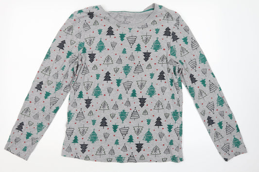 Primark Womens Grey Geometric  Top Pyjama Set Size 12  - Christmas