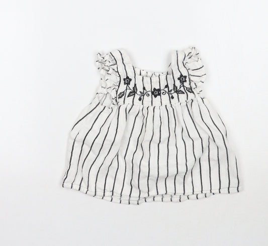 Primark Girls White Striped  A-Line  Size 12-18 Months