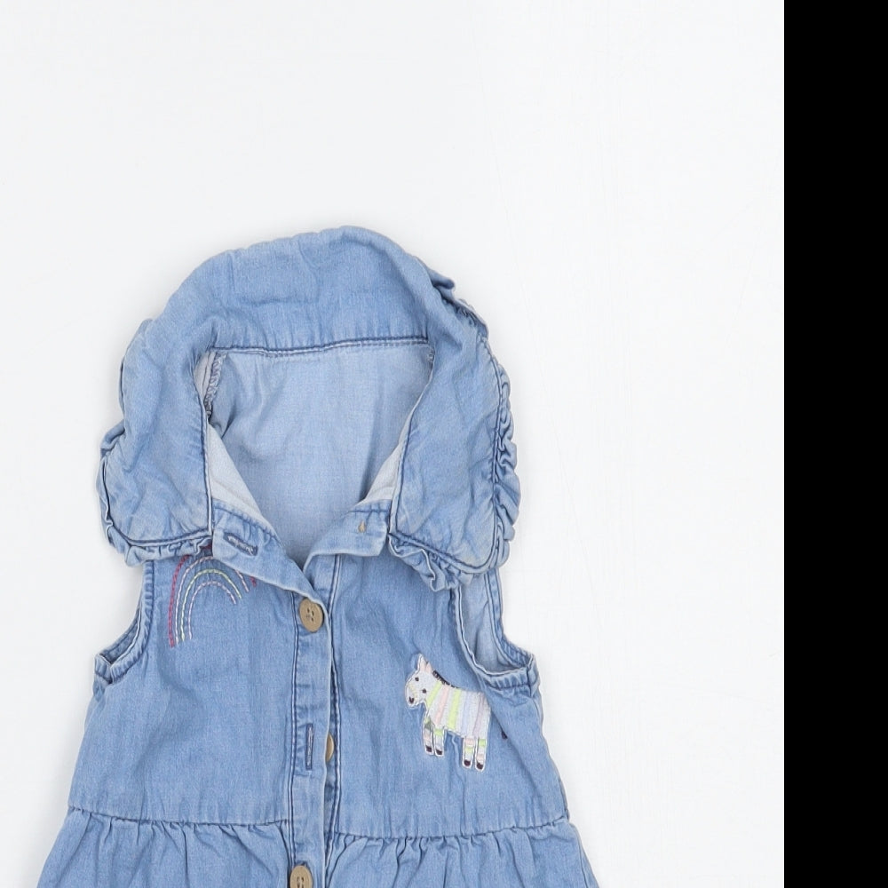 Nutmeg Girls Blue   Romper One-Piece Size 9-12 Months