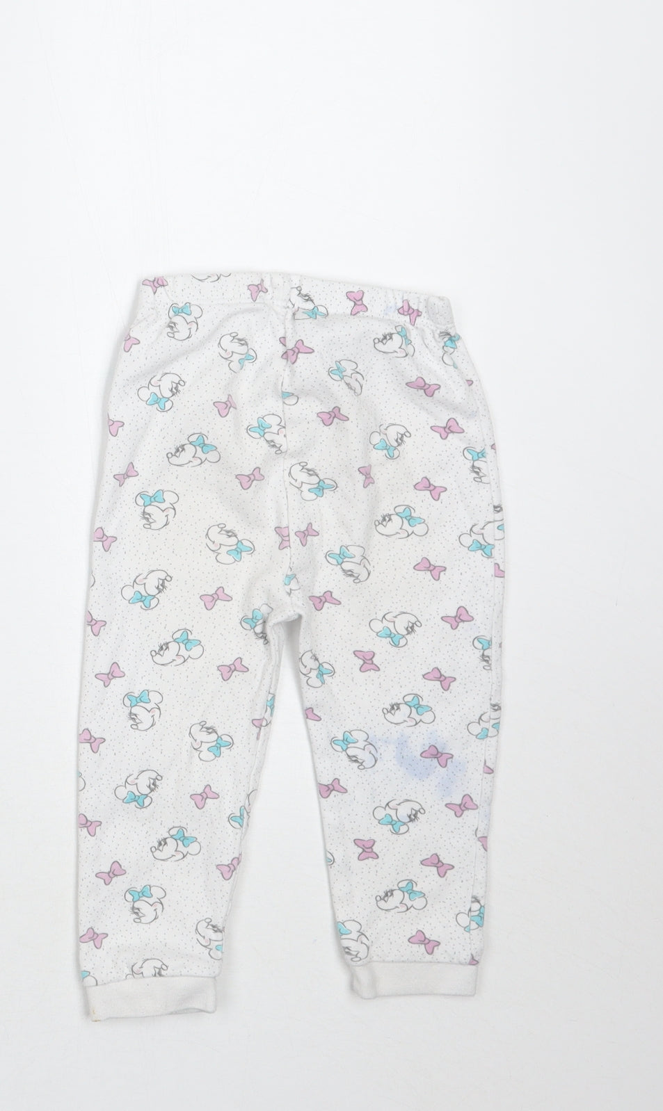 George Girls White Polka Dot  Sweatpants Trousers Size 18 Months