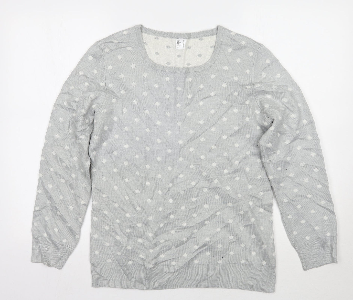 Preworn Womens Grey Polka Dot  Pullover Jumper Size 14