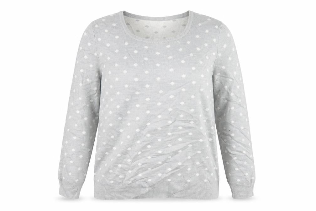Preworn Womens Grey Polka Dot  Pullover Jumper Size 14