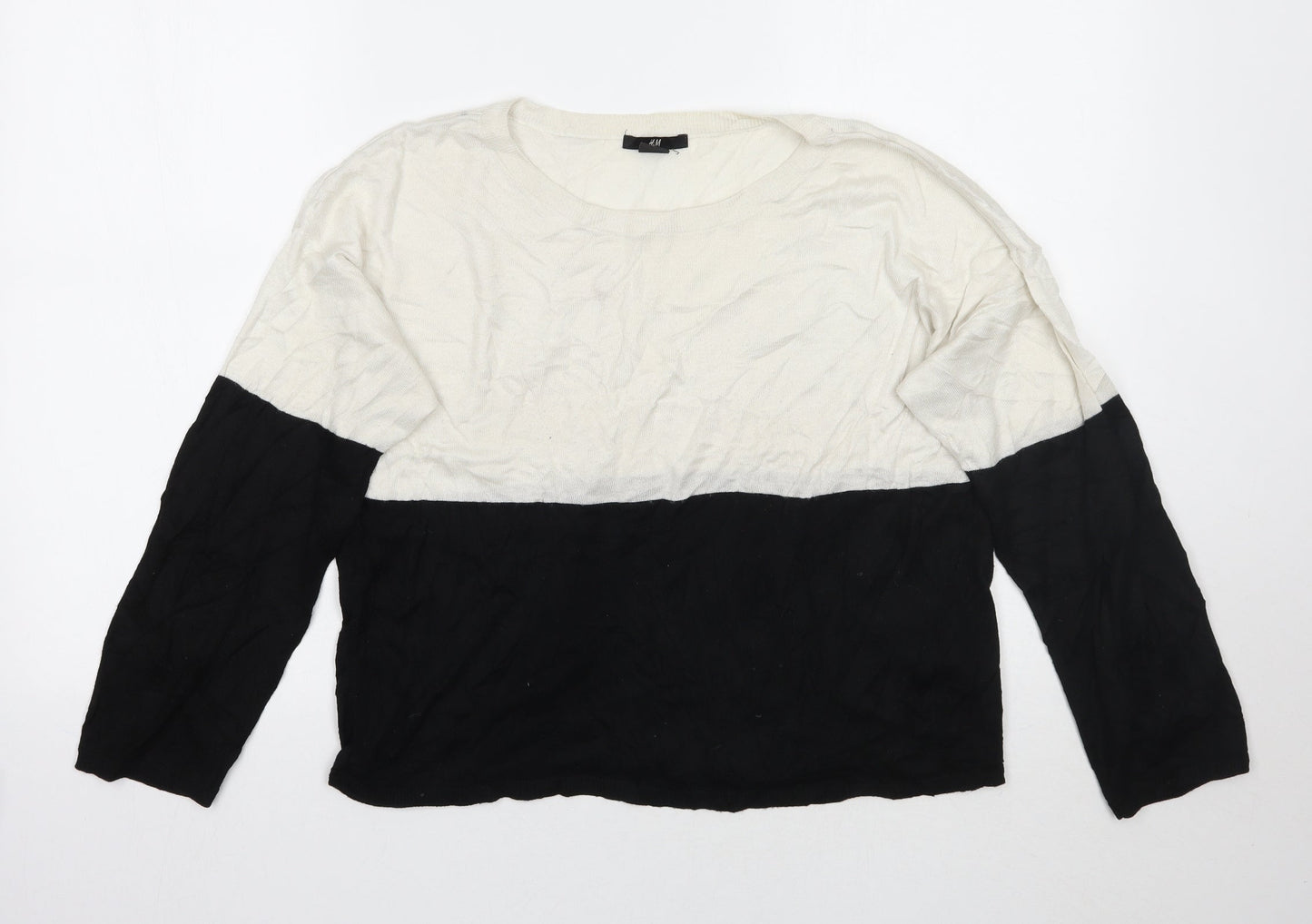 H&M Womens White   Pullover Jumper Size S