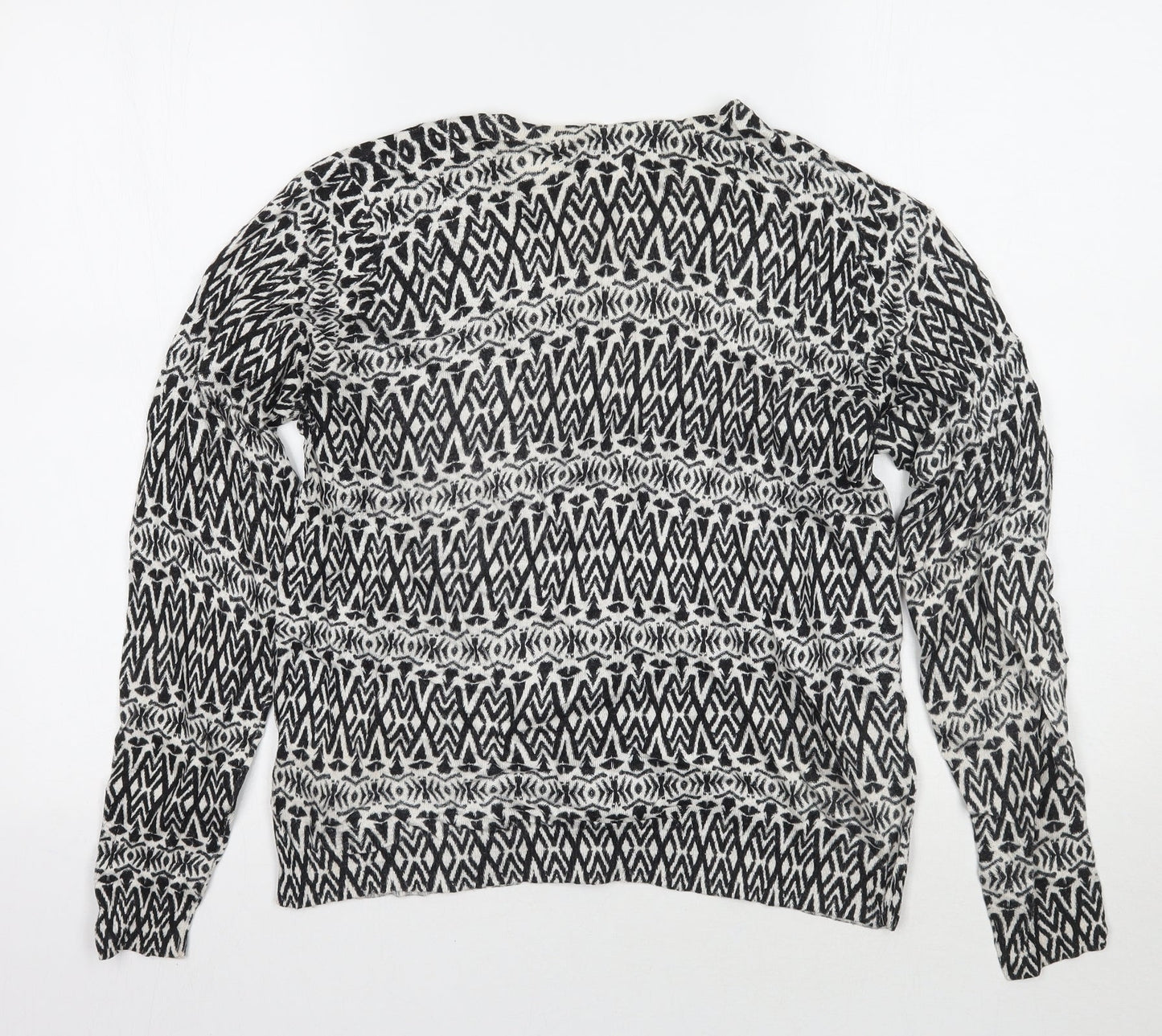 Marks and Spencer Womens White Animal Print  Cardigan Jumper Size 14