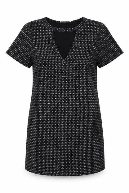 Oasis Womens Black Geometric Rayon A-Line  Size S