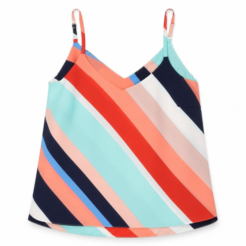 George Womens Multicoloured Striped  Basic Tank Size 8