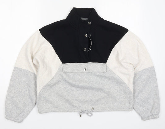 Primark Womens Grey Colourblock  Pullover Sweatshirt Size 4