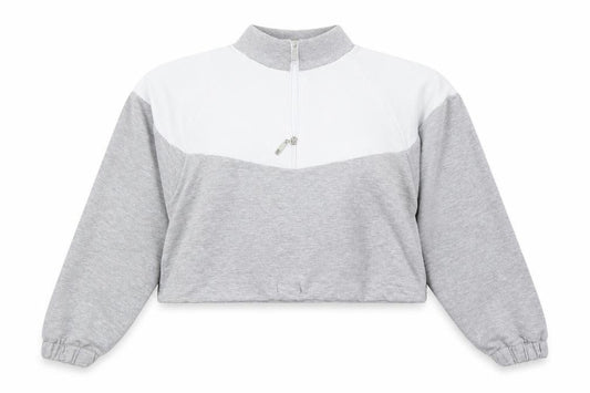 Boohoo Womens Grey Colourblock  Pullover Sweatshirt Size M