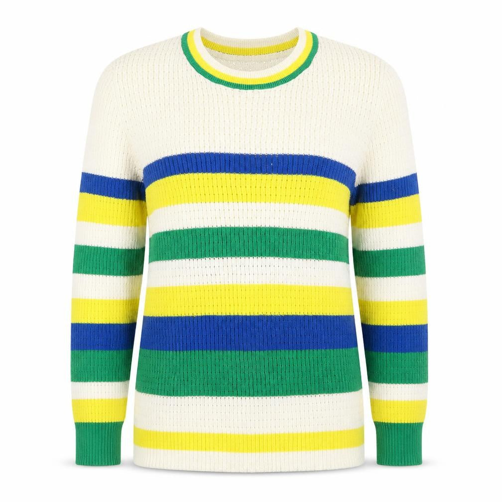 Stradivarius Womens Multicoloured Striped Knit Pullover Jumper Size M