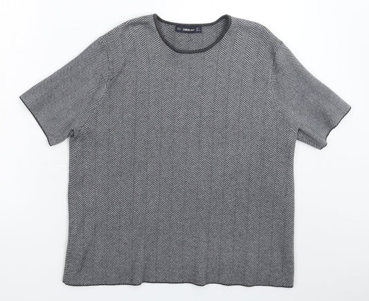 Zara Womens Grey Striped  Pullover Jumper Size L