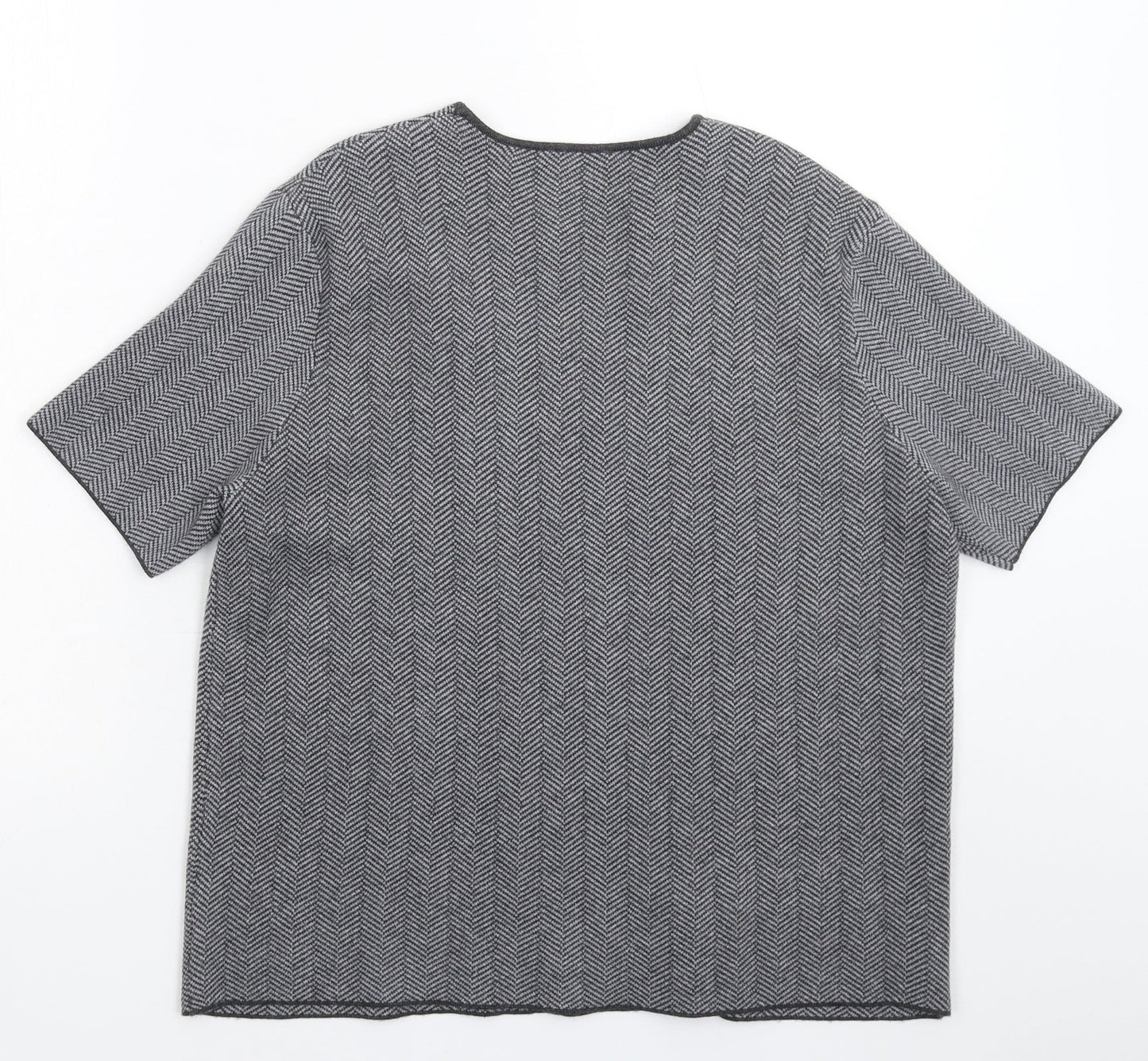 Zara Womens Grey Striped  Pullover Jumper Size L
