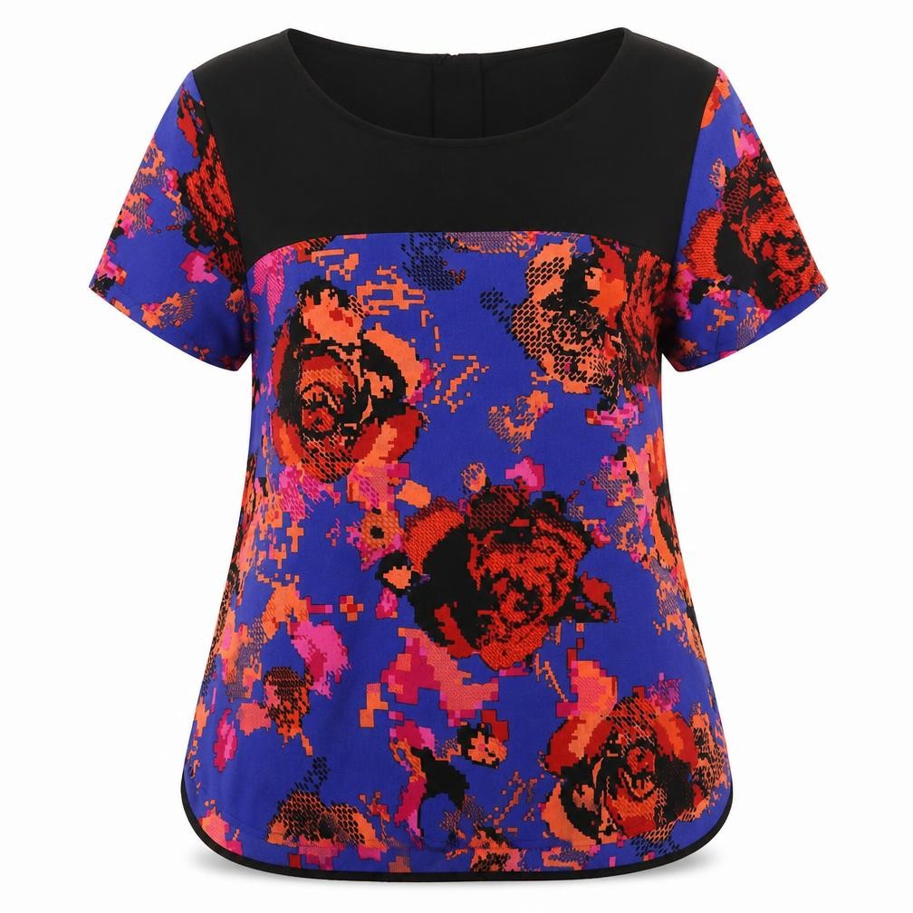 Marks & Spencer Womens Multicoloured Floral  Basic T-Shirt Size 14