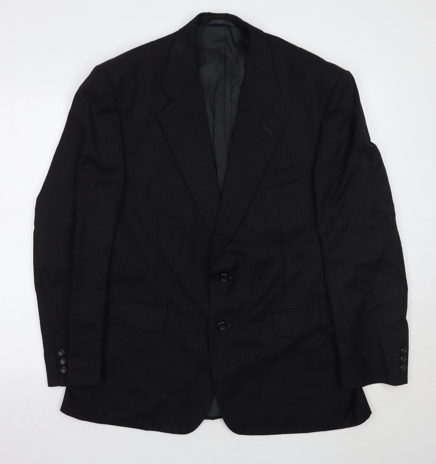 Marks and Spencer Mens Black Striped  Jacket Suit Jacket Size 44
