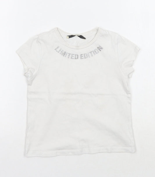 George Girls White   Basic T-Shirt Size 4-5 Years  - Limited Edition