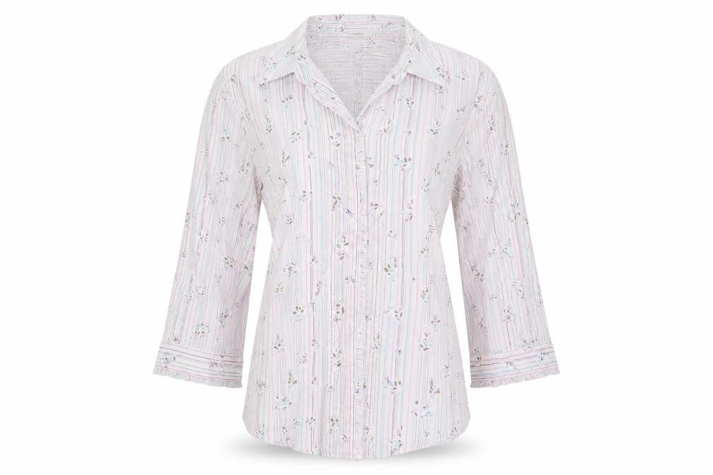 Monsoon Womens White Striped  Basic Button-Up Size M