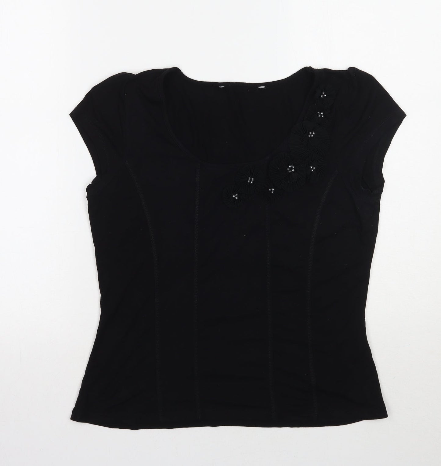 david emanuel Womens Black   Basic T-Shirt Size 12