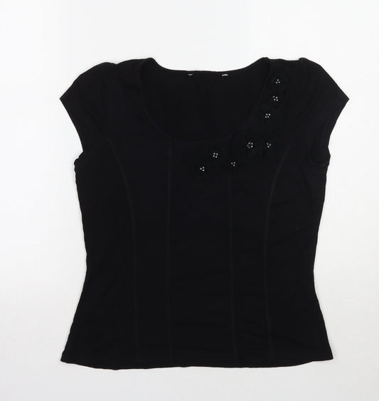 david emanuel Womens Black   Basic T-Shirt Size 12