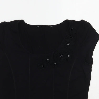 david emanuel Womens Black   Basic T-Shirt Size 12